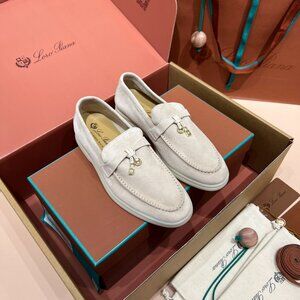 👟 Loro Piana Ivory Suede Luxury Loafers 👟